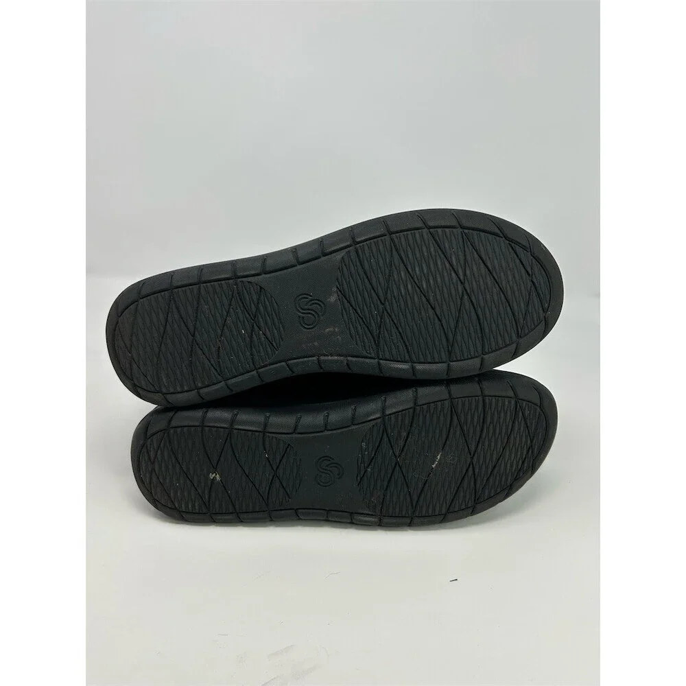 Clarks Cloudsteppers Cabrini Reef Black Faux Fur Cuff Ankle Booties Size 9